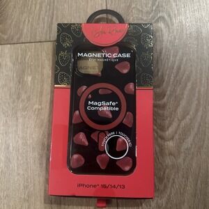 Isla Rae Protective iPhone Case 13 /‎ 14 / 15 MagSafe Magnetic Strawberries NEW